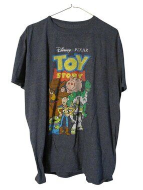 Disney XL Gray Pixar Toy Story Tee Shirt T-Shirt Woody Buzz Rex